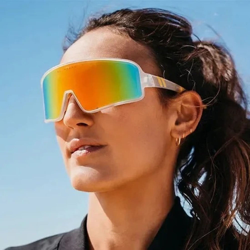 Blenders Eclipse Saturn Cloud Sunglasses Orange Polarized Wraparound w/ Cases